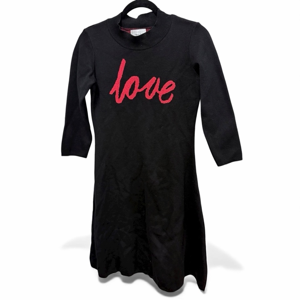 ROBBIE BEE Petite Mockneck Long-Sleeve Love A-Line Sweater Dress Petite Medium - Picture 3 of 14